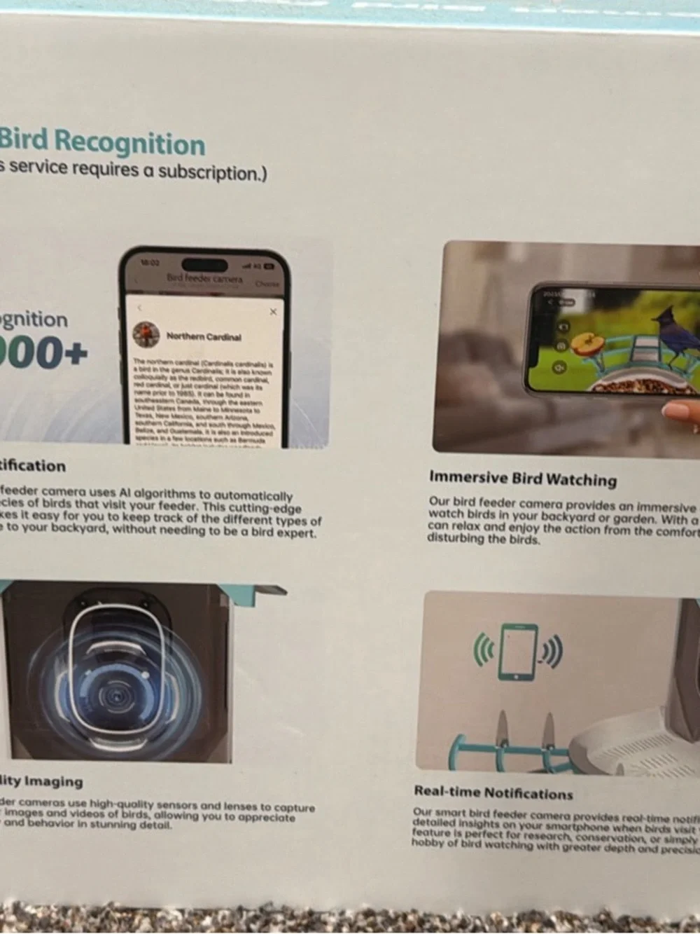 Smart Bird Feeder AI Camera - Teal - Solar Powered, BRAND NEW - NEVER OPENED
